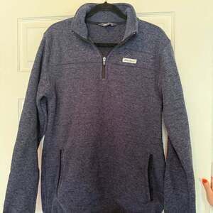 Eddie Bauer Men's Blue 1/4 Zip Fleece Sweater, Size Medium
